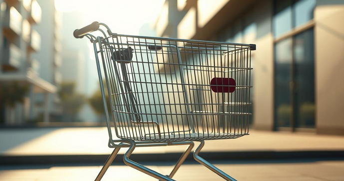 Carrinho de compras para condomínio 140l facilita o transporte de mercadorias