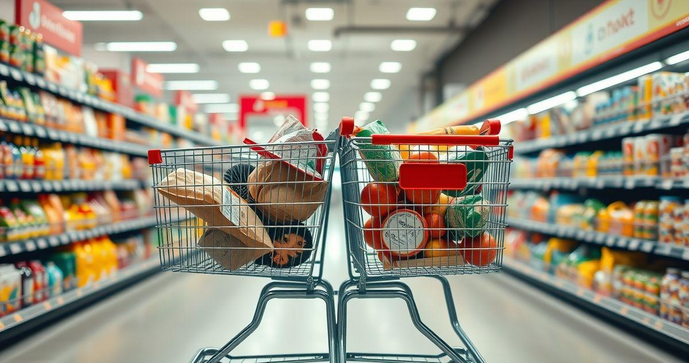 Carrinho de supermercado duplo é a solução perfeita para suas compras eficientes