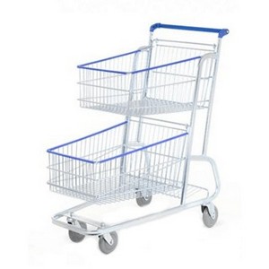 Venda de carrinho de supermercado dupla cesta